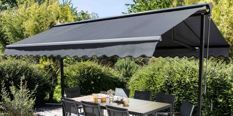 Ensemble store double pente gris